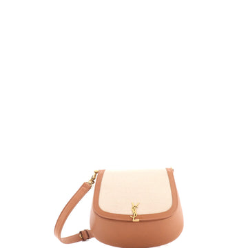 Saint Laurent Voltaire Top Handle Bag Leather and Canvas Mini