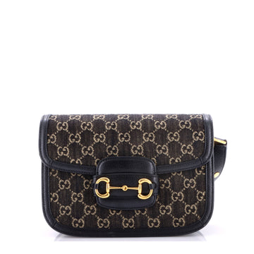 Gucci Horsebit 1955 Shoulder Bag GG Denim Small