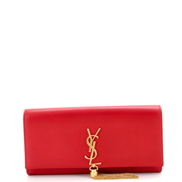 Saint Laurent Classic Monogram Tassel Clutch Leather Long