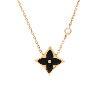 Louis Vuitton Color Blossom BB Star Pendant Necklace 18K Yellow Gold with Onyx and Diamond