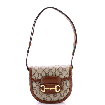 Gucci Horsebit 1955 Rounded Shoulder Bag GG Coated Canvas and Leather Mini