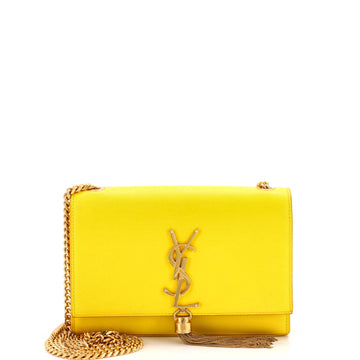 Saint Laurent Classic Monogram Tassel Crossbody Bag Leather Small