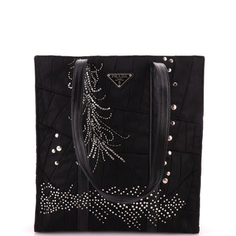 Prada Patchwork Shopping Tote Embellished Re-Nylon Medium