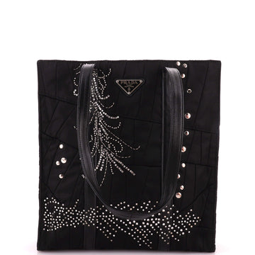 Prada Patchwork Shopping Tote Embellished Re-Nylon Medium