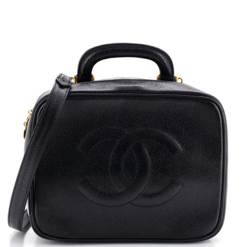 Chanel Vintage Timeless Zip Around Vanity Case Caviar Small