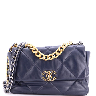 Chanel 19 Flap Bag Quilted Leather Large