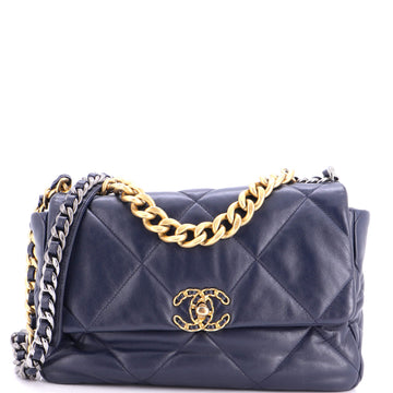 Chanel 19 Flap Bag Quilted Leather Large
