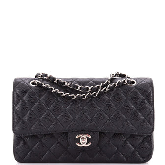 Chanel Classic Double Flap Bag Quilted Caviar Medium