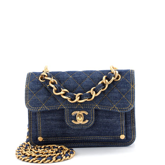 Chanel Double You CC Flap Bag Quilted Denim Medium