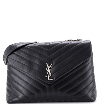 Saint Laurent Loulou Shoulder Bag Matelasse Chevron Leather Large