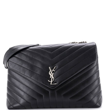 Saint Laurent Loulou Shoulder Bag Matelasse Chevron Leather Large
