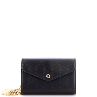 Gucci Envelope Wallet on Chain Guccissima Leather