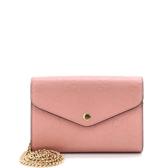 Gucci Envelope Wallet on Chain Guccissima Leather