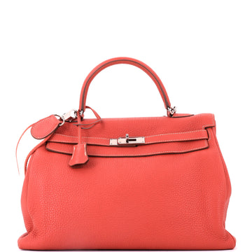 Hermes Kelly Amazone Handbag Orange Togo with Palladium Hardware 35
