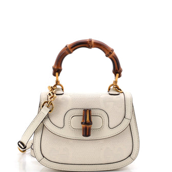 Gucci Bamboo 1947 Top Handle Bag Jumbo GG Canvas Mini
