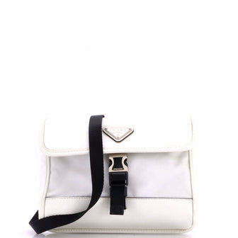 Prada Buckle Flap Crossbody Bag Re-Nylon and Leather Small