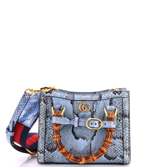 Gucci Diana NM Bamboo Handle Tote Python Mini