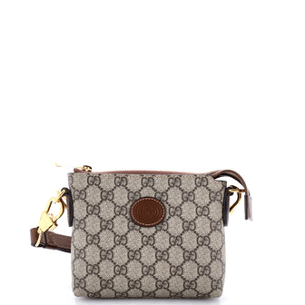 Gucci Interlocking G Patch Wristlet Messenger Bag GG Coated Canvas Mini