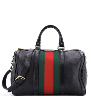 Gucci Vintage Web Boston Bag Leather Medium