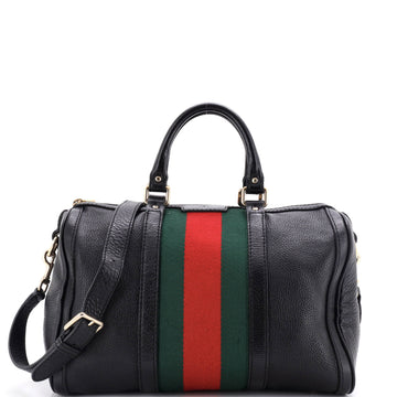 Gucci Vintage Web Boston Bag Leather Medium