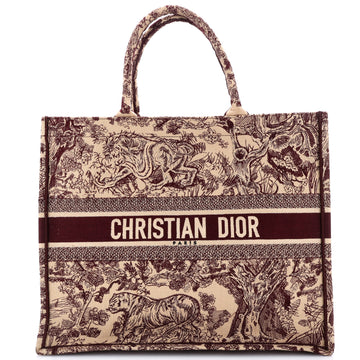 Christian Dior Book Tote Embroidered Canvas Large