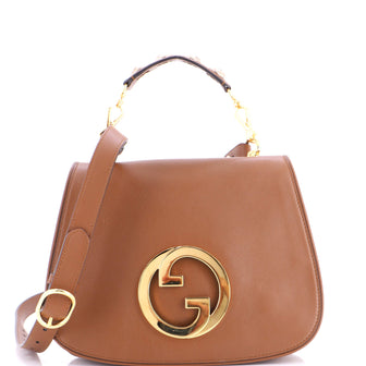 Gucci Web Blondie Shoulder Flap Bag Leather Medium