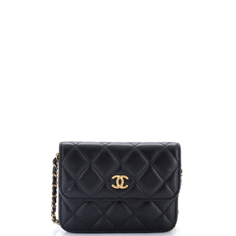 Chanel Pearl Crush Flap Clutch with Chain Quilted Lambskin Mini