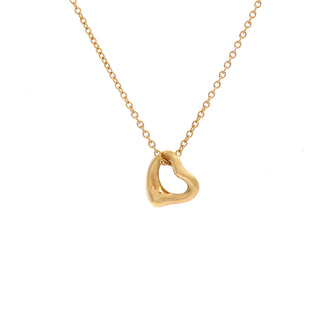 Tiffany & Co. Elsa Peretti Open Heart Pendant Necklace 18K Yellow Gold 7mm