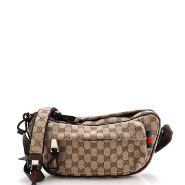 Gucci Front Pocket Sling Bag GG Canvas Large