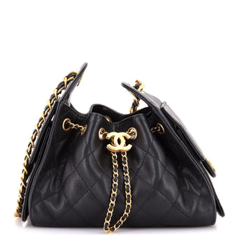 Chanel 25 Hobo Bag Quilted Caviar Mini