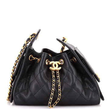 Chanel 25 Hobo Bag Quilted Caviar Mini