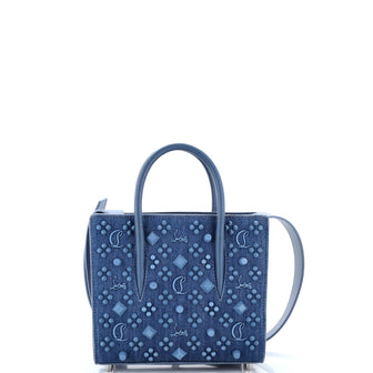 Christian Louboutin Paloma Tote Embellished Denim Small