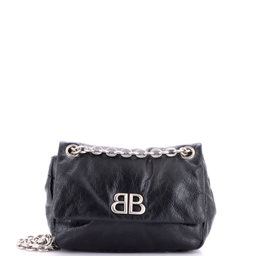 Balenciaga Monaco Chain Flap Shoulder Bag Leather Mini