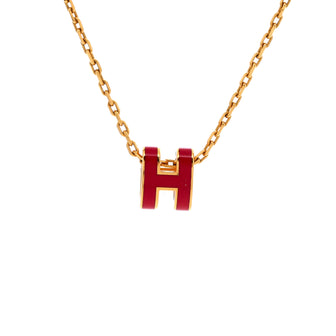 Hermes Pop H Pendant Chain Necklace Metal and Enamel Mini