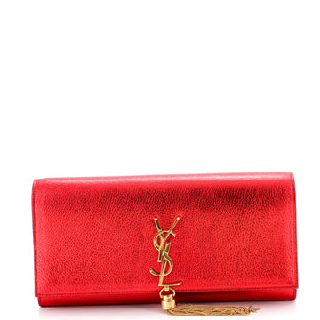 Saint Laurent Classic Monogram Tassel Clutch Leather Long