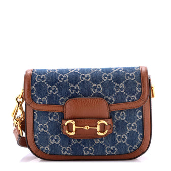 Gucci Horsebit 1955 Shoulder Bag GG Denim Mini
