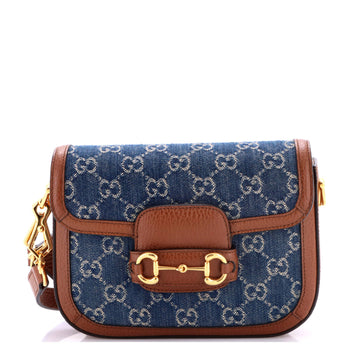 Gucci Horsebit 1955 Shoulder Bag GG Denim Mini