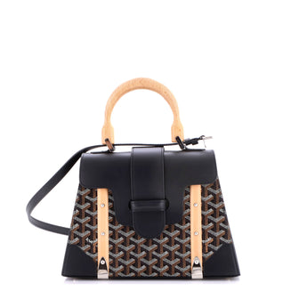Goyard Saigon Top Handle Bag Coated Canvas with Leather PM