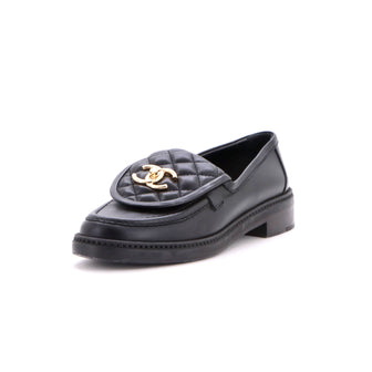 Chanel Women's CC Loafers Quilted Leather