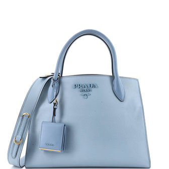 Prada Monochrome Tote Saffiano with City Calf Medium