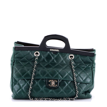 Chanel CC Delivery Tote Quilted Glazed Calfskin Large
