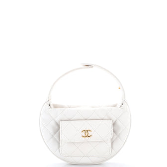 Chanel Polly Pocket Pouch Hobo Quilted Caviar Mini
