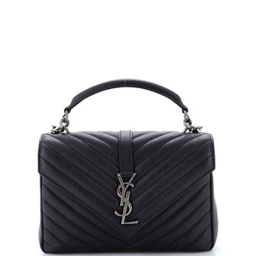 Saint Laurent Classic Monogram College Bag Matelasse Chevron Leather Medium