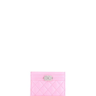 Chanel Boy Card Holder Quilted Caviar