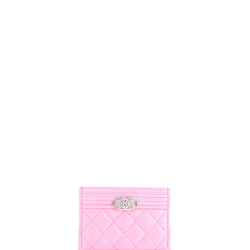 Chanel Boy Card Holder Quilted Caviar
