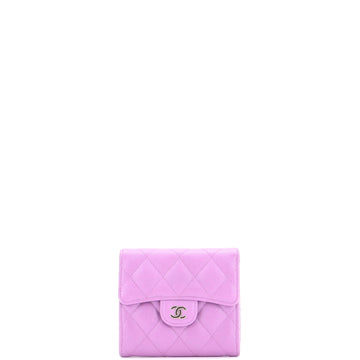 Chanel CC Compact Classic Flap Wallet Quilted Caviar