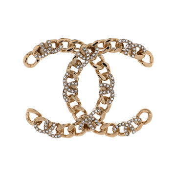 Chanel CC Chain Brooch Metal with Crystals