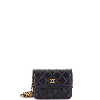 Chanel Pearl Crush Flap Clutch with Chain Quilted Lambskin Mini