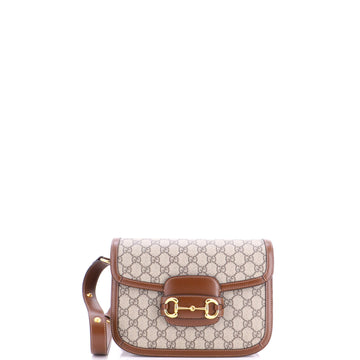 Gucci Horsebit 1955 Shoulder Bag GG Coated Canvas with Leather East West