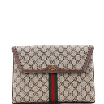 Gucci Ophidia Flap Clutch GG Coated Canvas Large